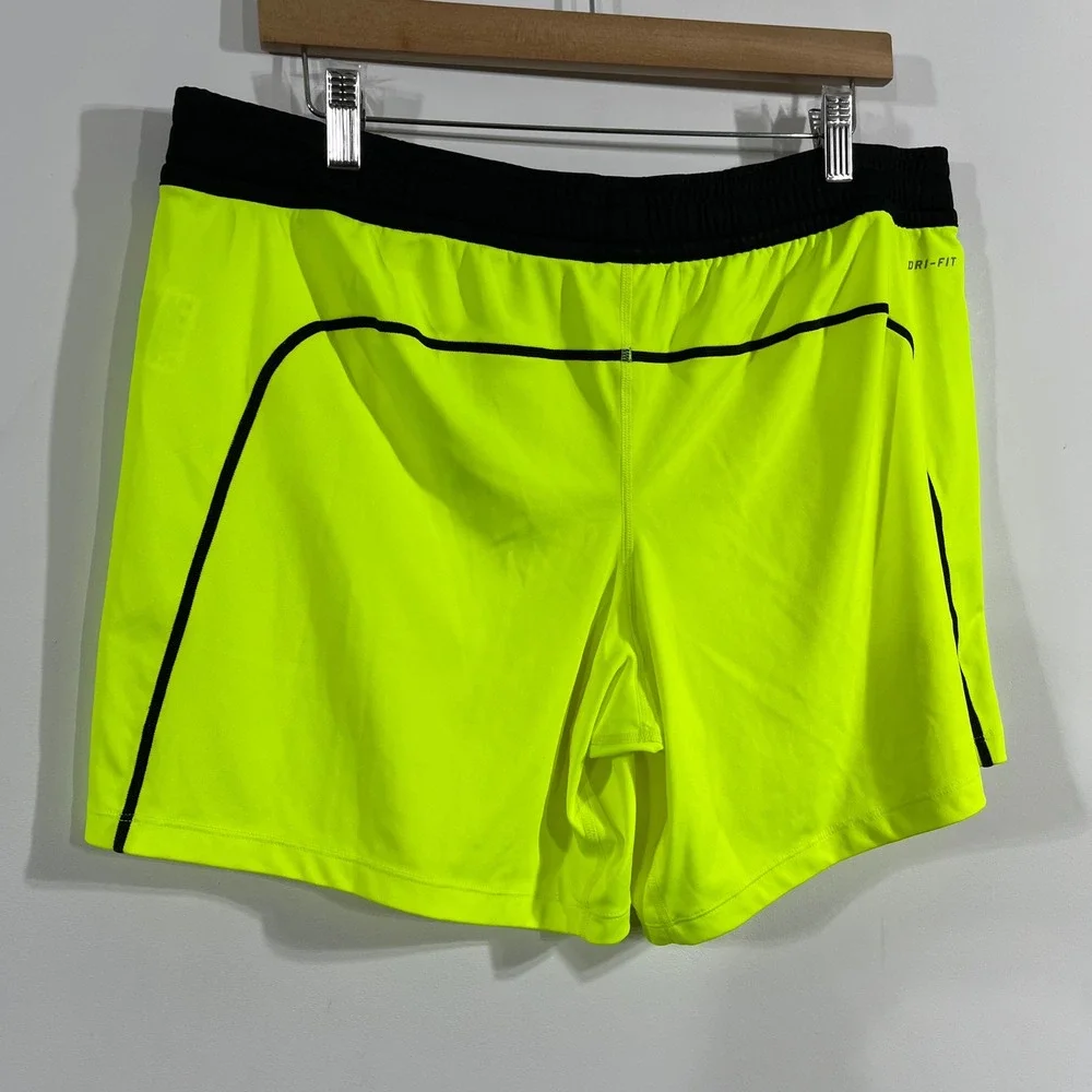 Nike Dri-FIT Mens Running Shorts Neon Volt Yellow Athletic Gym Medium Streetwear